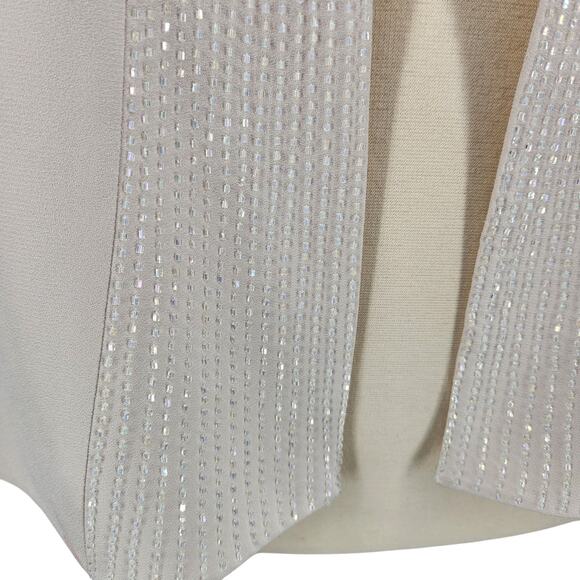 Daymor Couture Cream Beaded Evening Jacket Open Front Formal Wear Elegant Layer - Picture 6 of 9